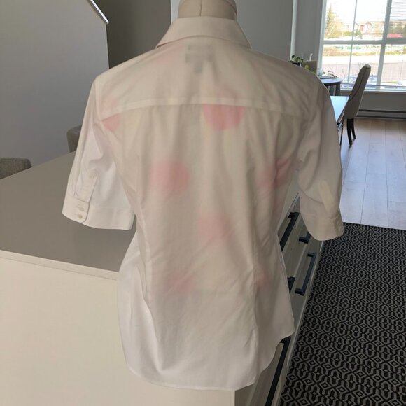 Talbots Button Down Non-Iron Fitted Cotton Shirt White Size 4 - Picture 6 of 12